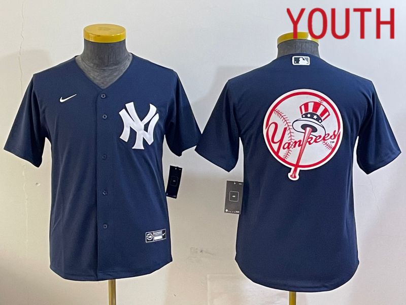 Youth New York Yankees Blank Blue Game 2024 Nike MLB Jersey style 120910